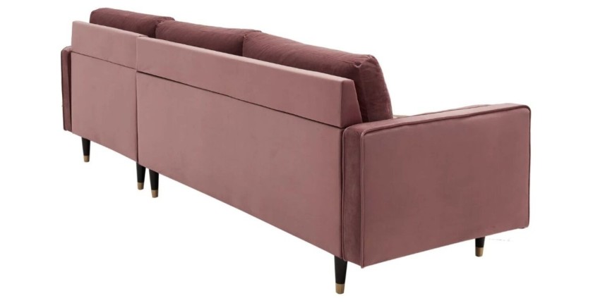 Canapé d'angle KOLIRI rose poudré vu de dos