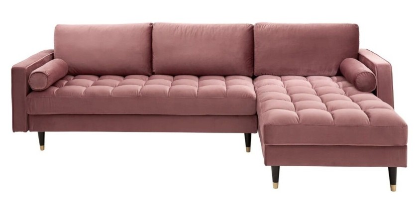 Canapé d'angle KOLIRI rose poudré