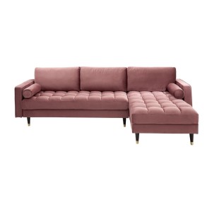 Canapé d'angle KOLIRI rose poudré