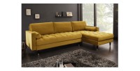 Canapé d'angle KOLIRI jaune vu de côté