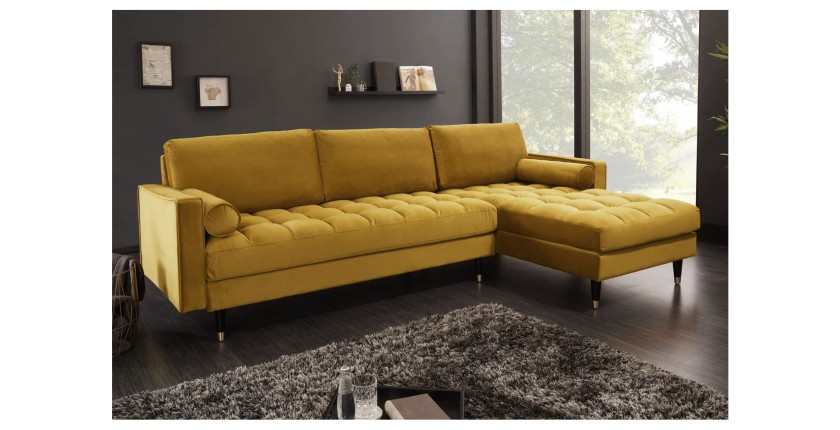 Canapé d'angle KOLIRI jaune vu de côté