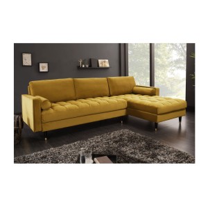 Canapé d'angle KOLIRI jaune vu de côté