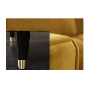 Zoom sur les détails du canapé d'angle KOLIRI jaune