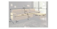 Dimensions du canapé d'angle KOLIRI jaune