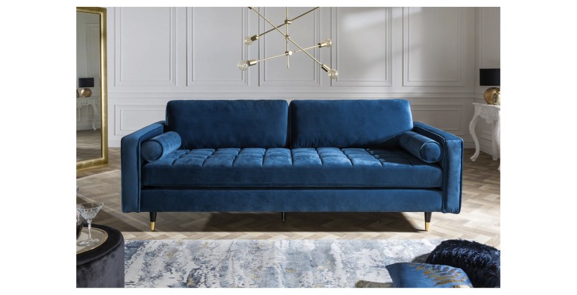 Canapé pour la configuration canapé + pouf KOLIRI bleu vu de face