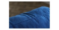 Zoom sur le dossier du canapé pour la configuration canapé + pouf KOLIRI bleu