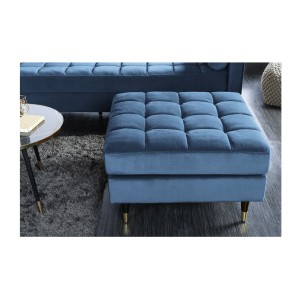 pouf pour la configuration canapé + pouf KOLIRI bleu vu de face