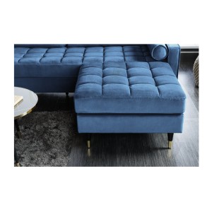 pouf pour la configuration canapé + pouf KOLIRI bleu vu de face et de près