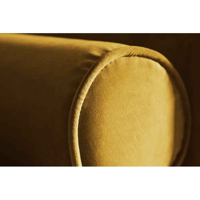 Canapé d'angle réversible KOLIRI amarillo – Sofá de diseño en terciopelo con otomana a juego