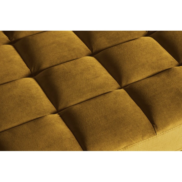 Canapé d'angle réversible KOLIRI amarillo – Sofá de diseño en terciopelo con otomana a juego
