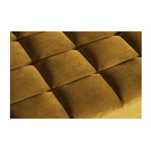 Zoom sur les motifs du canapé et pouf KOLIRI jaune