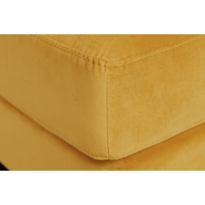 Canapé d'angle réversible KOLIRI amarillo – Sofá de diseño en terciopelo con otomana a juego