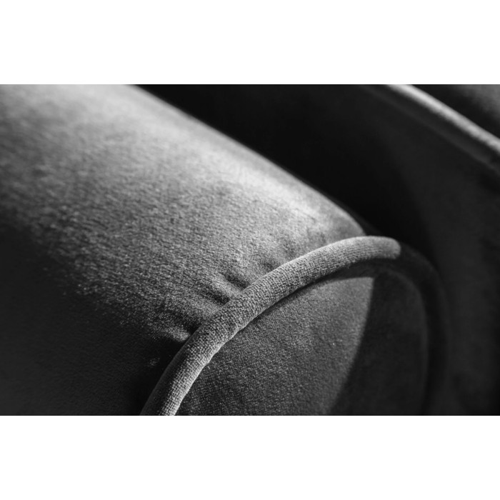 Canapé de esquina reversible KOLIRI gris – Sofá de diseño en terciopelo con puf a juego