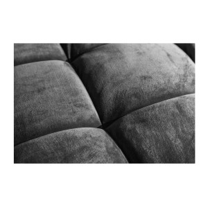 Zoom sur les motifs du canapé et du pouf KOLIRI gris