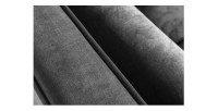 Zoom sur le couture du canapé dans la configuration canapé et pouf KOLIRI gris