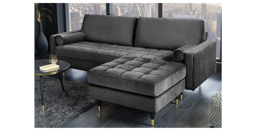 Canapé et pouf KOLIRI gris mis en situation