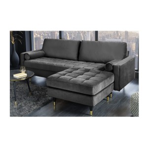 Canapé et pouf KOLIRI gris mis en situation