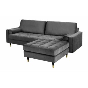 Canapé et pouf KOLIRI gris