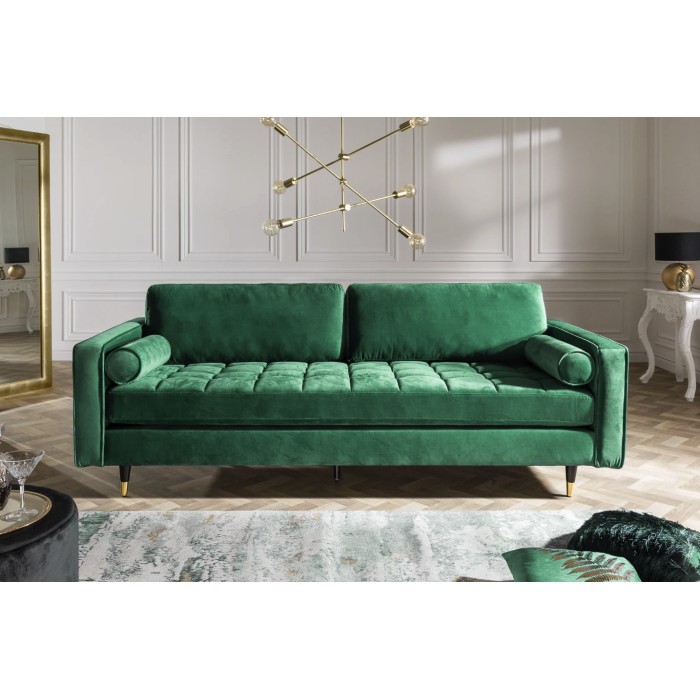 Zoom sur le canapé dans la configuration canapé et pouf KOLIRI vert
