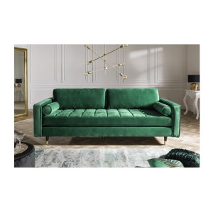 Zoom sur le canapé dans la configuration canapé et pouf KOLIRI vert