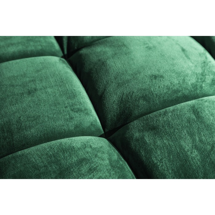 Zoom sur les motifs du canapé et pouf KOLIRI vert