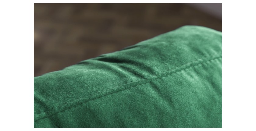 Zoom sur le dossier du canapé dans la configuration canapé et pouf KOLIRI vert