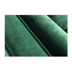 Zoom sur les coutures du canapé dans la configuration canapé et pouf KOLIRI vert