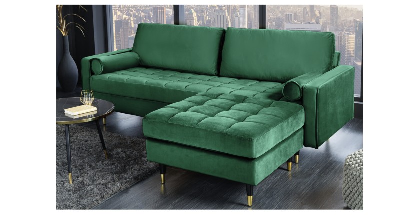 Canapé et pouf KOLIRI vert mis en situation