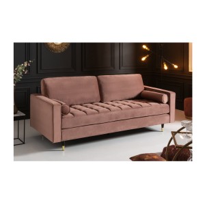 Zoom sur le canapé pour la configuration du canapé et pouf KOLIRI rose poudré
