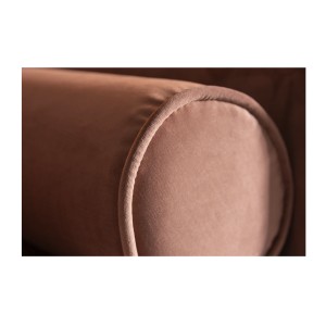 Zoom sur l'accoudoir du canapé pour la configuration du canapé et pouf KOLIRI rose poudré