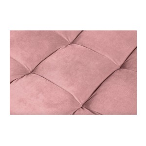 Zoom sur les motifs du canapé et pouf KOLIRI rose poudré