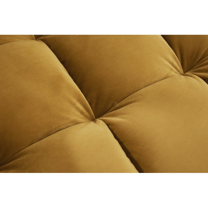 Canapé d’angle KOLIRI amarillo mostaza con reposapiés – 5 plazas, ángulo a la derecha