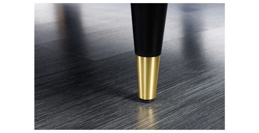 Zoom sur les détails des pieds de l'ensemble canapé d'angle et pouf KOLIRI gris