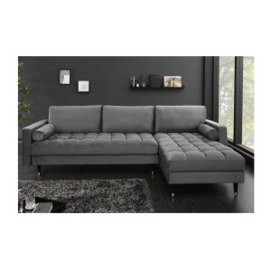 Zoom sur le canapé d'angle pour la configuration du canapé d'angle et pouf KOLIRI gris