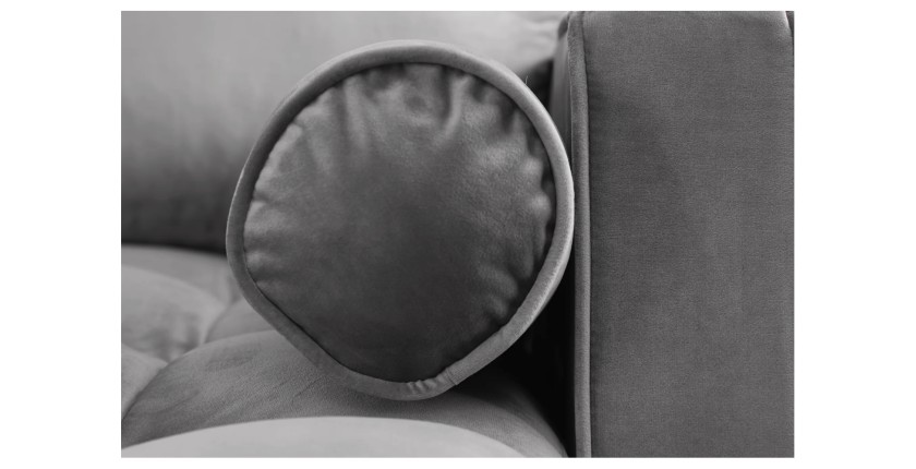 Zoom sur l'accoudoir du canapé d'angle pour la configuration du canapé d'angle et pouf KOLIRI gris