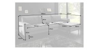 Dimensions du canapé d'angle pour la configuration du canapé d'angle et pouf KOLIRI gris