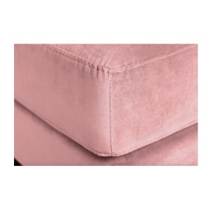 Zoom sur la tranche du pouf pour la configuration canapé d'angle et pouf KOLIRI rose poudré