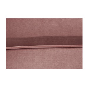 Zoom sur les coutures de l'ensemble canapé d'angle et pouf KOLIRI rose poudré