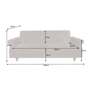 Dimensions du canapé droit convertible MILES marron