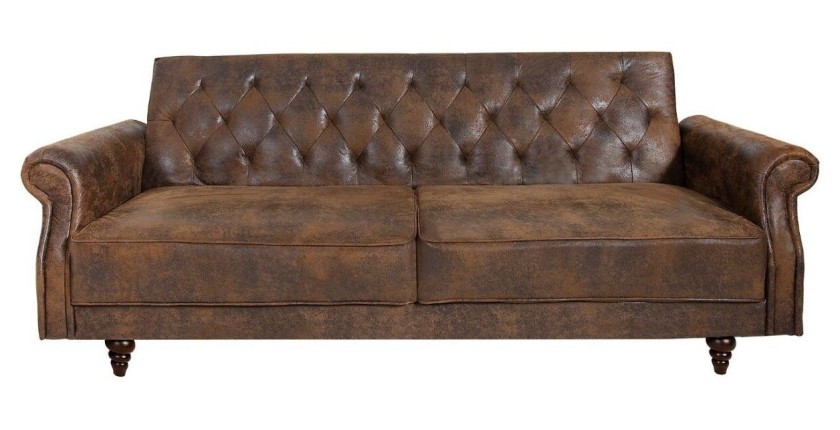 Canapé droit convertible MILES marron