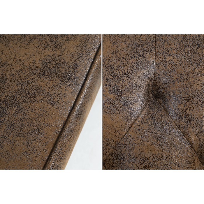 Sofa rechtwinklig umwandelbar MILES braun – Barocksofa aus Mikrofaser mit Massivholzstruktur