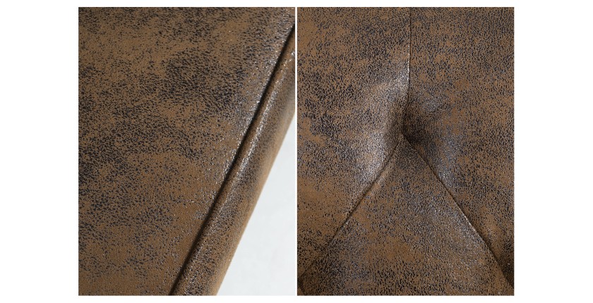 Zoom sur la texture du canapé droit convertible MILES marron