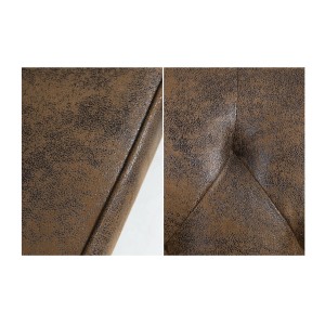 Zoom sur la texture du canapé droit convertible MILES marron