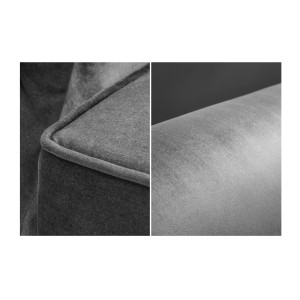 Zoom sur les détails du canapé droit convertible MILES gris