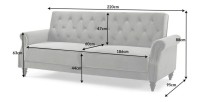 Dimensions du canapé droit convertible MILES gris