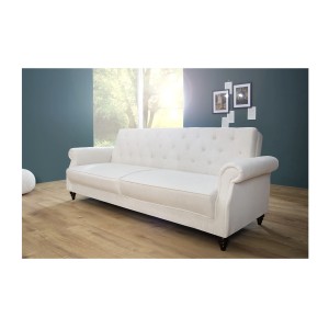 Canapé droit convertible MILES blanc vu de côté