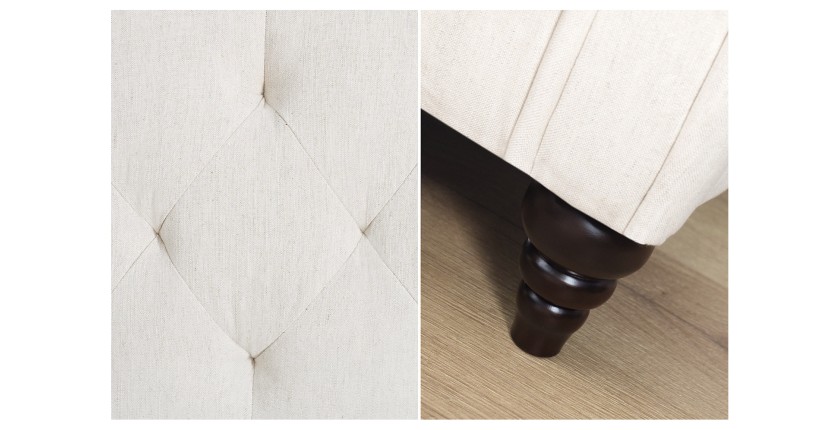 Zoom sur les détails du canapé droit convertible MILES blanc