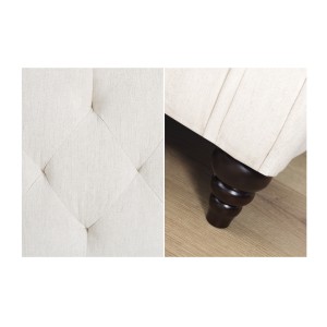 Zoom sur les détails du canapé droit convertible MILES blanc