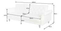 Dimensions du canapé droit convertible MILES blanc