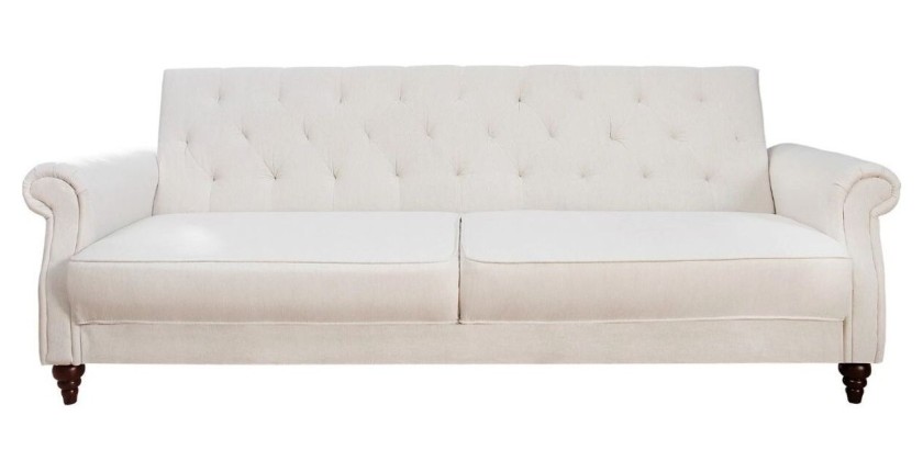 Canapé droit convertible MILES blanc